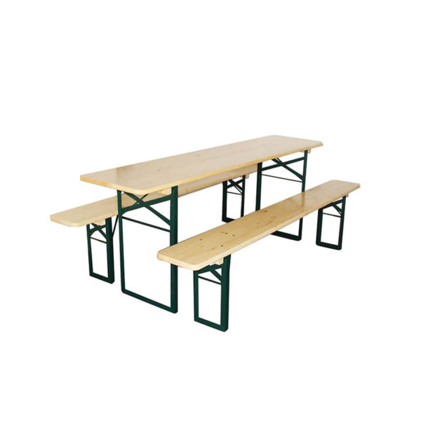 Table et banc de brasseur en bois