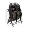 Chaise haute en cuir noir
