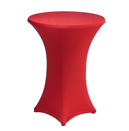 Nappe pour table haute de couleur rouge