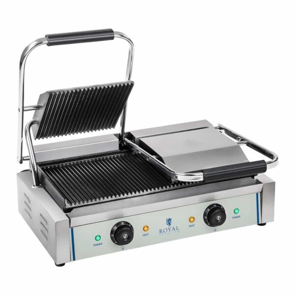 Machine à panini avec nervure double 2X 1800W Professionnel
