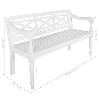 Banc blanc, acajou massif