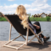 Transat ajustable noir en toile