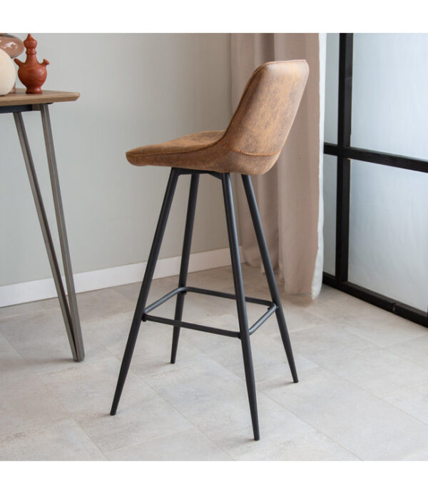 location de Tabouret haut en cuir Brun