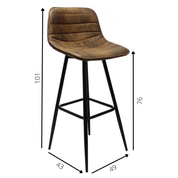 location de Tabouret haut en cuir Brun