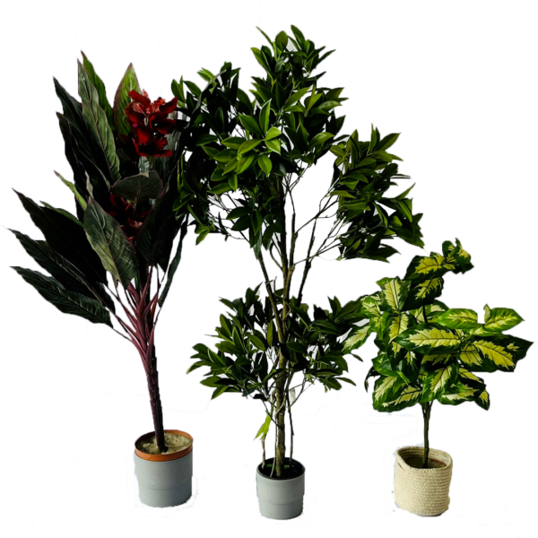 Lot de 3 plantes artificielle en pot