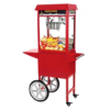 Chariot rouge avec machine à pop corn en location chez Private Garden Marche-en-Famenne
