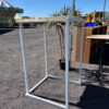 Table mange de bout blanche avec tablette en bois