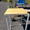 Table mange de bout blanche avec tablette en bois