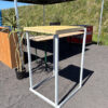 Table mange de bout blanche avec tablette en bois
